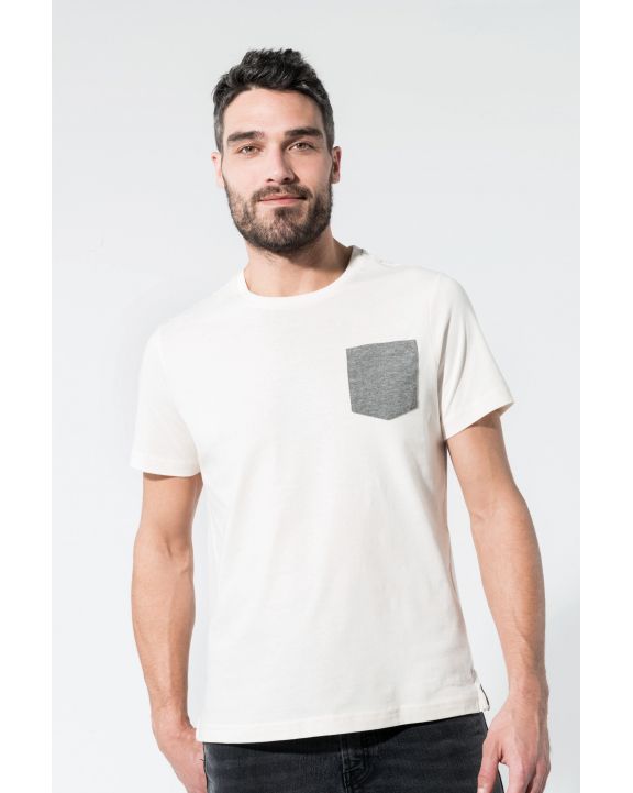T-Shirt KARIBAN T-Shirt aus Bio-Baumwolle mit Brusttasche personalisierbar