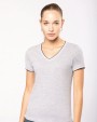 T-shirt personnalisable KARIBAN T-shirt maille piquée col V femme