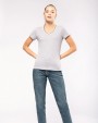T-shirt personnalisable KARIBAN T-shirt maille piquée col V femme