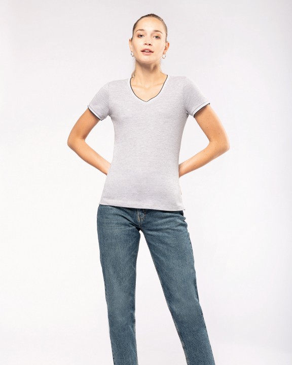 T-shirt personnalisable KARIBAN T-shirt maille piquée col V femme