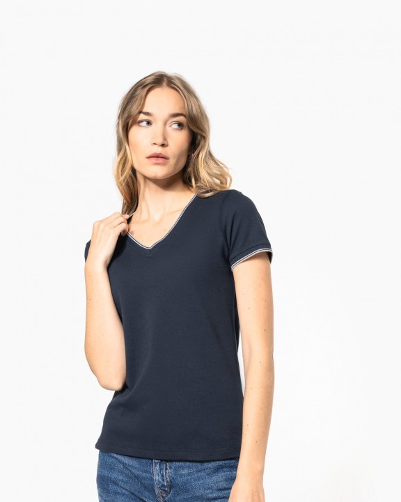 T-shirt personnalisable KARIBAN T-shirt maille piquée col V femme