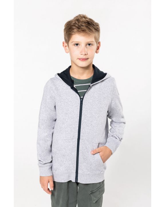 Sweater KARIBAN Kindersweater met rits en capuchon voor bedrukking & borduring
