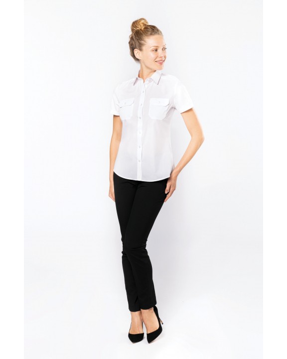 Chemise personnalisable KARIBAN Chemise pilote manches courtes femme