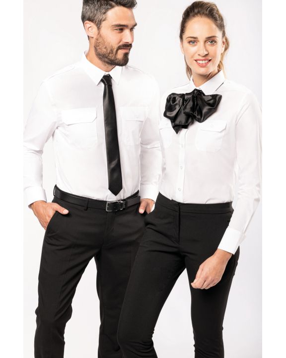 Hemd KARIBAN Langarm-Pilotenhemd für Damen personalisierbar