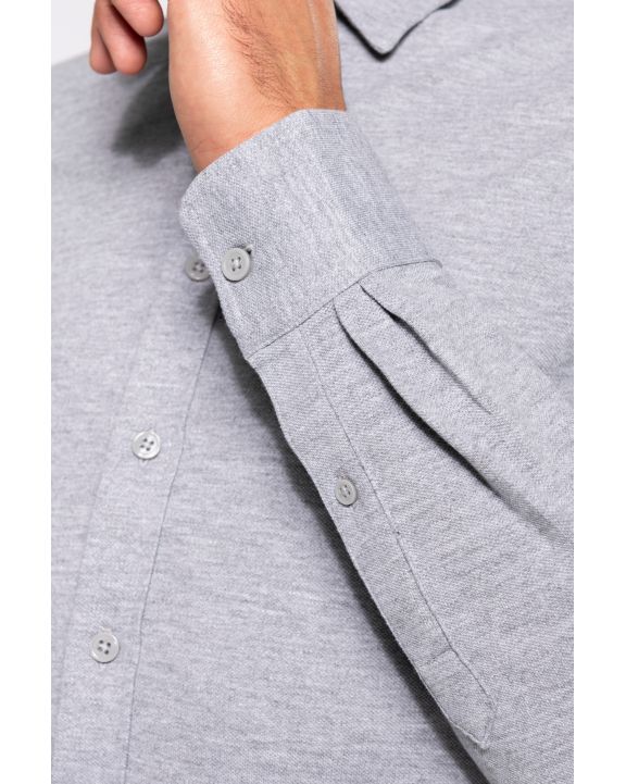 Hemd KARIBAN Piqué overhemd lange mouwen voor bedrukking & borduring
