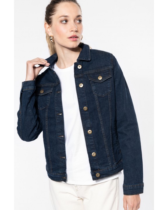 KARIBAN Ungefütterte, kurze Damen-Jeansjacke Jacke personalisierbar
