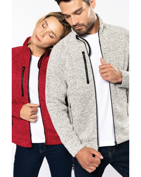 KARIBAN Herren-Weste mit Reißverschluss, aus Chiné Jacke personalisierbar