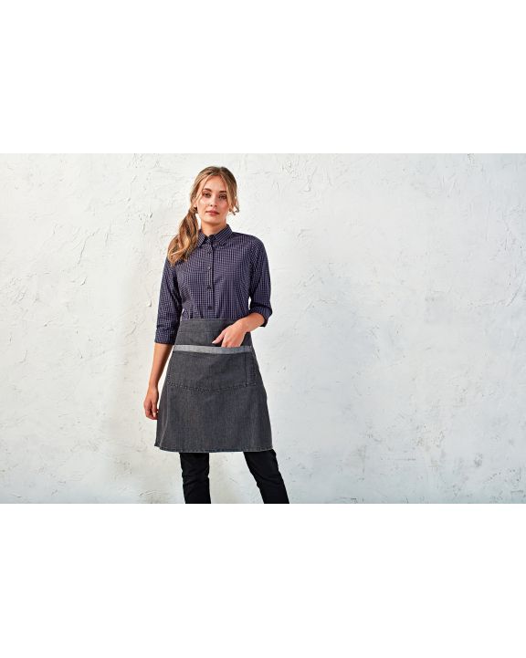 Schort PREMIER Domain - Contrast denim waist apron voor bedrukking & borduring