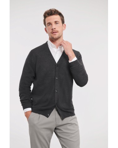 Trui RUSSELL MEN'S V-NECK KNITTED CARDIGAN voor bedrukking &amp; borduring