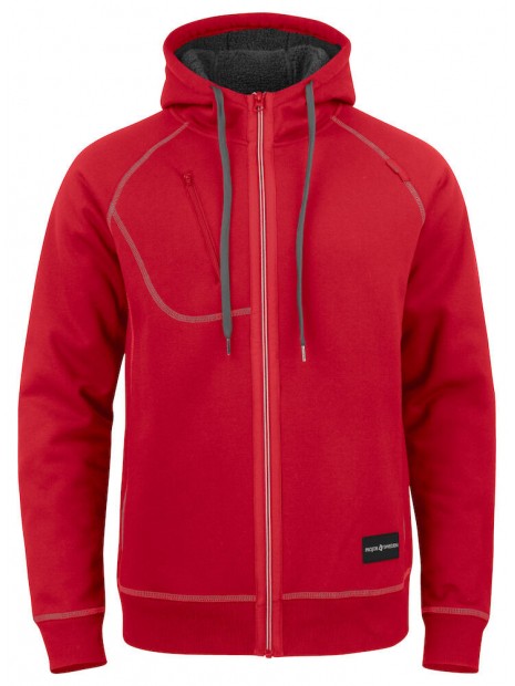 PROJOB 2130 SWEATSHIRT FULL ZIP rouge personnalisable