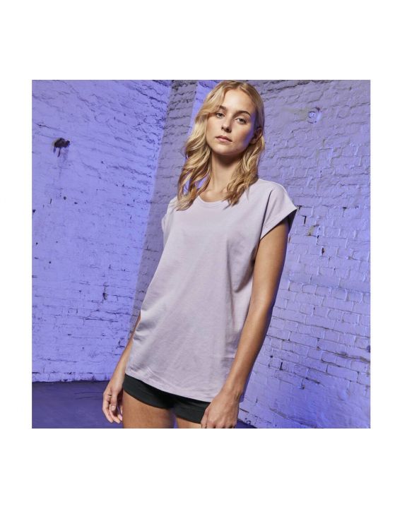 T-shirt BUILD YOUR BRAND Ladies` Extended Shoulder Tee voor bedrukking & borduring
