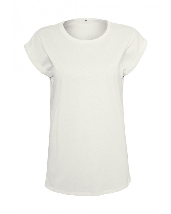 T-shirt BUILD YOUR BRAND LADIES EXTENDED SHOULDER TEE voor bedrukking &amp; borduring