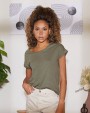 T-shirt BUILD YOUR BRAND LADIES EXTENDED SHOULDER TEE voor bedrukking &amp; borduring