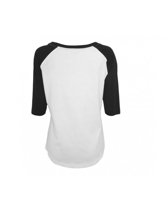 T-shirt BUILD YOUR BRAND Ladies` 3/4 Contrast Raglan Tee voor bedrukking &amp; borduring