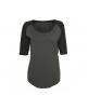 T-shirt personnalisable BUILD YOUR BRAND Ladies 3/4 Contrast Raglan Tee