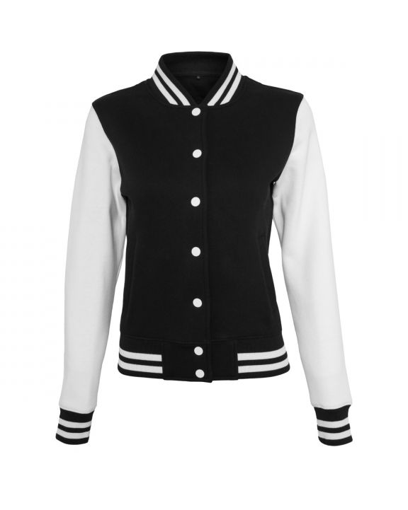 Sweater BUILD YOUR BRAND Ladies` Sweat College Jacket voor bedrukking & borduring