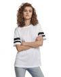 BUILD YOUR BRAND Ladies Mesh Stripe T-Shirt personalisierbar