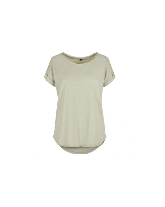 T-shirt BUILD YOUR BRAND Ladies` Long Slub Tee voor bedrukking & borduring