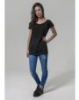 T-shirt BUILD YOUR BRAND Ladies` Wideneck Tee voor bedrukking &amp; borduring