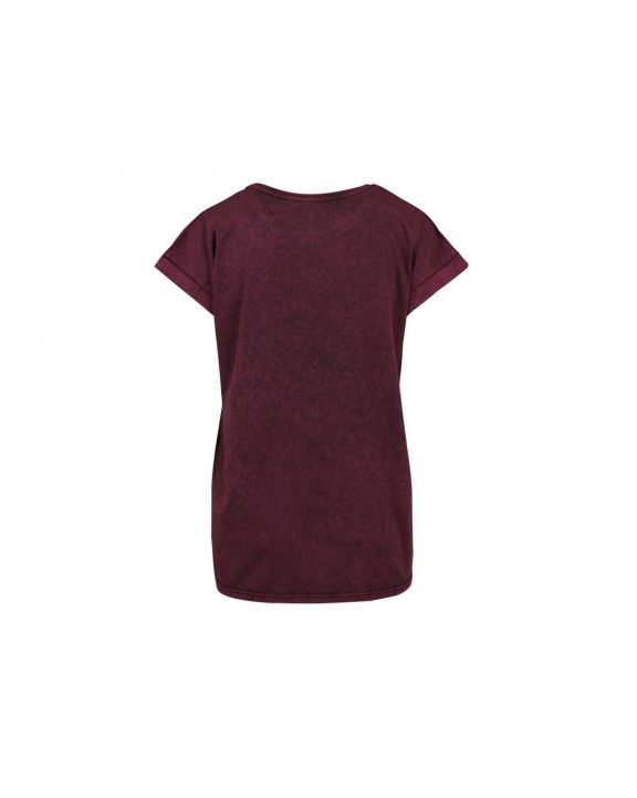 T-shirt BUILD YOUR BRAND Ladies` Acid Washed Extended Shoulder Tee voor bedrukking & borduring