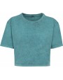 BUILD YOUR BRAND Ladies Acid Washed Cropped Tee T-Shirt personalisierbar