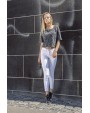 BUILD YOUR BRAND Ladies Acid Washed Cropped Tee T-Shirt personalisierbar