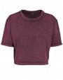 BUILD YOUR BRAND Ladies Acid Washed Cropped Tee T-Shirt personalisierbar