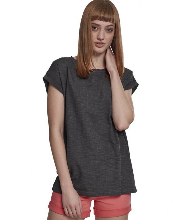 BUILD YOUR BRAND LADIES SPRAY DYE 
EXTENDED SHOULDER TEE T-Shirt personalisierbar