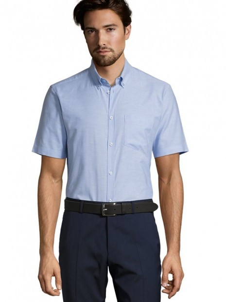 Chemises à personnaliser SOL'S Brisbane Fit bleu ciel