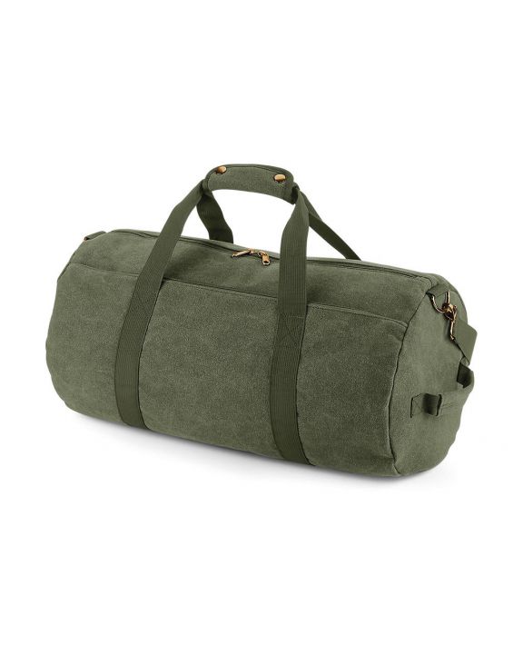 Tasche BAG BASE Vintage Canvas Barrel Bag personalisierbar