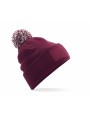 BEECHFIELD Bonnet à pompon patch Snowstar® Burgundy/Off White personnalisable