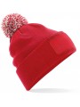 BEECHFIELD Bonnet à pompon patch Snowstar® classic red/off white personnalisable