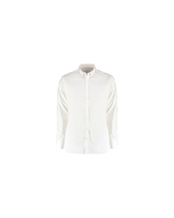 Hemd KUSTOM KIT Slim Fit Stretch Oxford Shirt LS voor bedrukking &amp; borduring