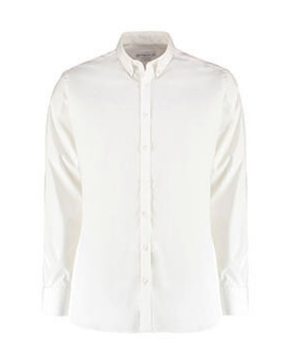 Hemd KUSTOM KIT Slim Fit Stretch Oxford Shirt LS voor bedrukking & borduring