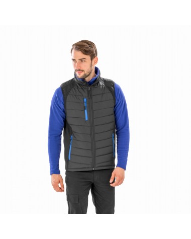 RESULT Black compass padded soft shell gilet Softshell personalisierbar