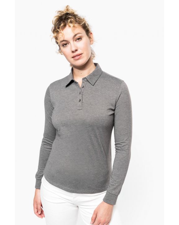 Poloshirt KARIBAN Langarm-Polohemd für Damen aus Jersey personalisierbar