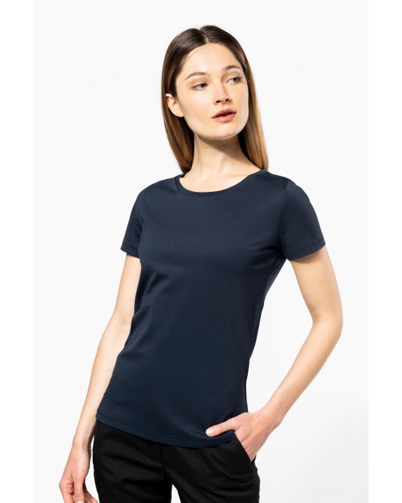 KARIBAN Damen-T-Shirt Supima® mit kurzen Ärmeln und Rundhalsausschnitt T-Shirt personalisierbar