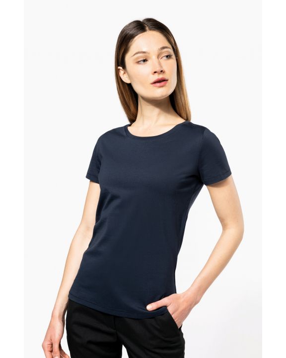 T-Shirt KARIBAN Damen-T-Shirt Supima® mit kurzen Ärmeln und Rundhalsausschnitt personalisierbar