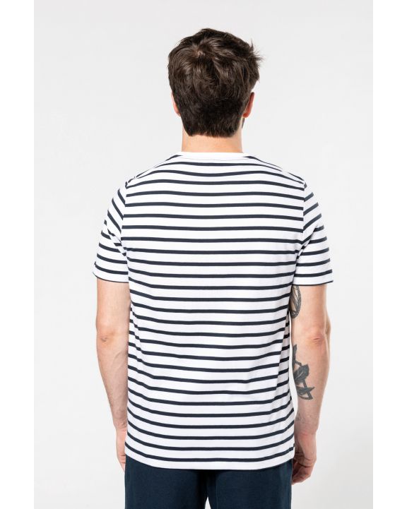 T-shirt personnalisable KARIBAN T-shirt rayé marin avec poche manches courtes homme