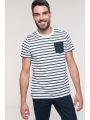 T-shirt personnalisable KARIBAN T-shirt rayé marin avec poche manches courtes homme