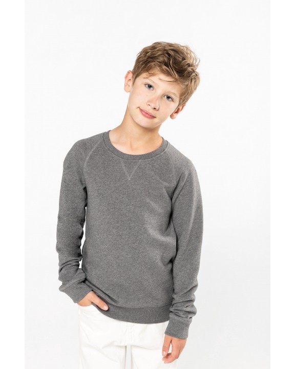 Sweat-shirt personnalisable KARIBAN Sweat-shirt Bio manches raglan enfant