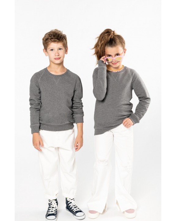 Sweat-shirt personnalisable KARIBAN Sweat-shirt Bio manches raglan enfant