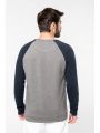 Sweat-shirt personnalisable KARIBAN Sweat-shirt French Terry Bio bicolore col rond manches raglan homme