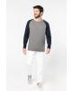 Sweater KARIBAN Tweekleurige herensweater BIO French Terry ronde hals raglanmouwen voor bedrukking & borduring