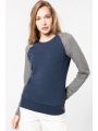 Sweat-shirt personnalisable KARIBAN Sweat-shirt French Terry Bio bicolore col rond manches raglan femme
