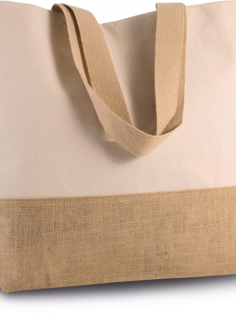 Tote bags à personnaliser KIMOOD Sac shopping en toiles de coton et jute 