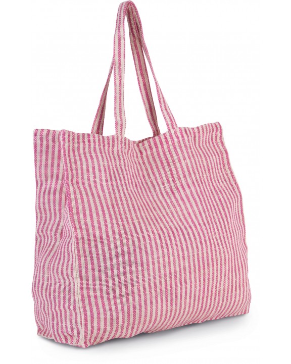 Tote bag personnalisable KIMOOD Sac shopping à rayures en juco