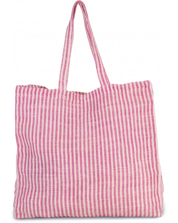 Tote bag personnalisable KIMOOD Sac shopping à rayures en juco