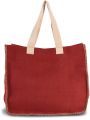 Tote bag personnalisable KIMOOD Sac en jute avec coutures contrastées