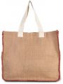 Tote bag personnalisable KIMOOD Sac en jute avec coutures contrastées